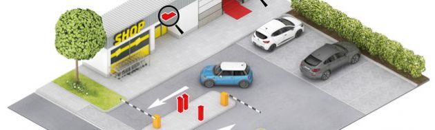 Parkplatz im Mischbetrieb - Direktzahlung an der Ausfahrtssäule
